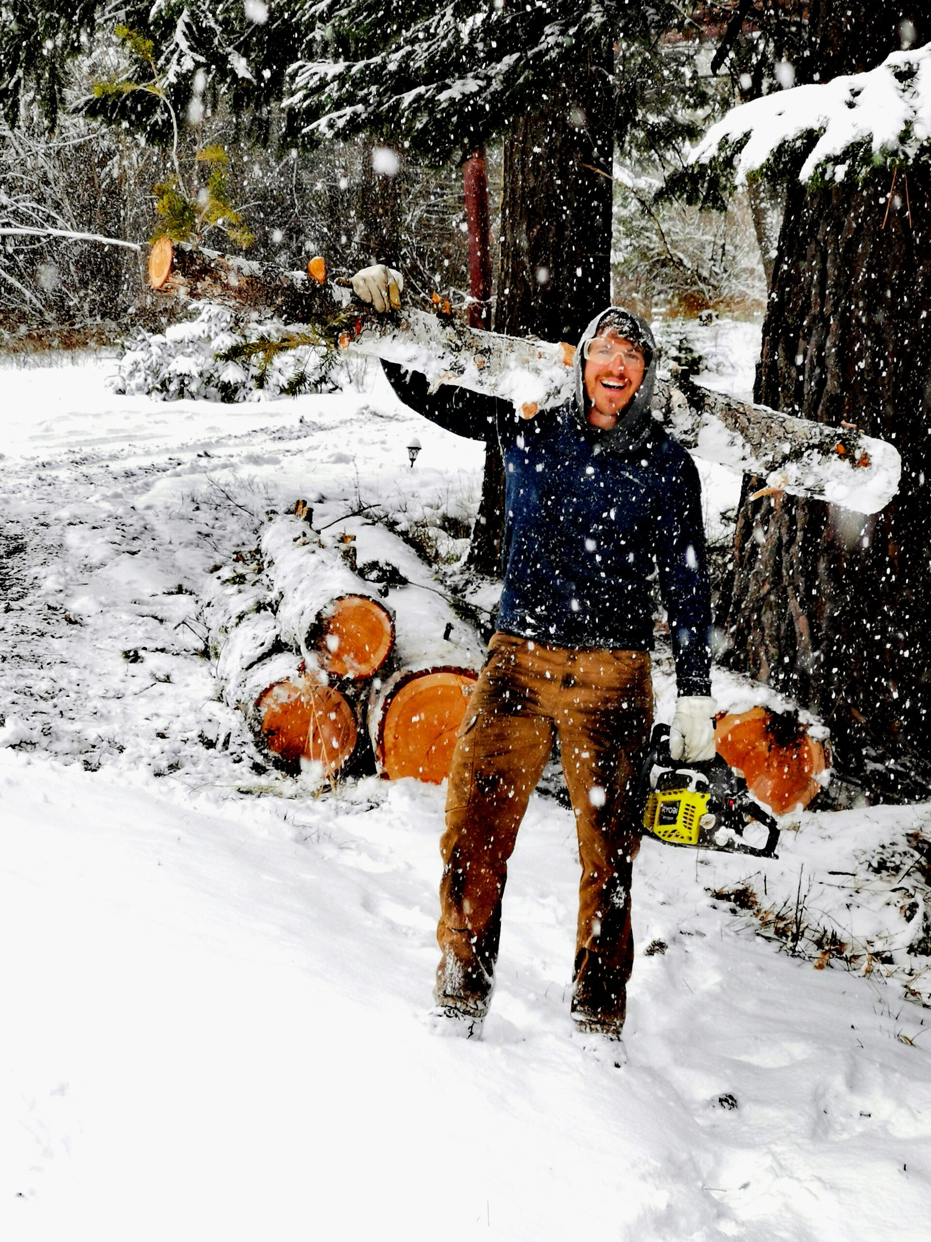 Matt Shepard on the mic at a Sinister Sports trail race in Alberta